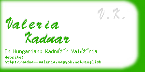 valeria kadnar business card